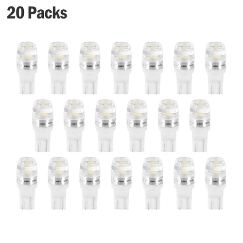 20Pcs LED Car Light Bulbs T10 2323SMD 6500K White Auto Lamps