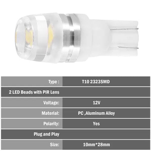 20Pcs LED Car Light Bulbs T10 2323SMD 6500K White Auto Lamps